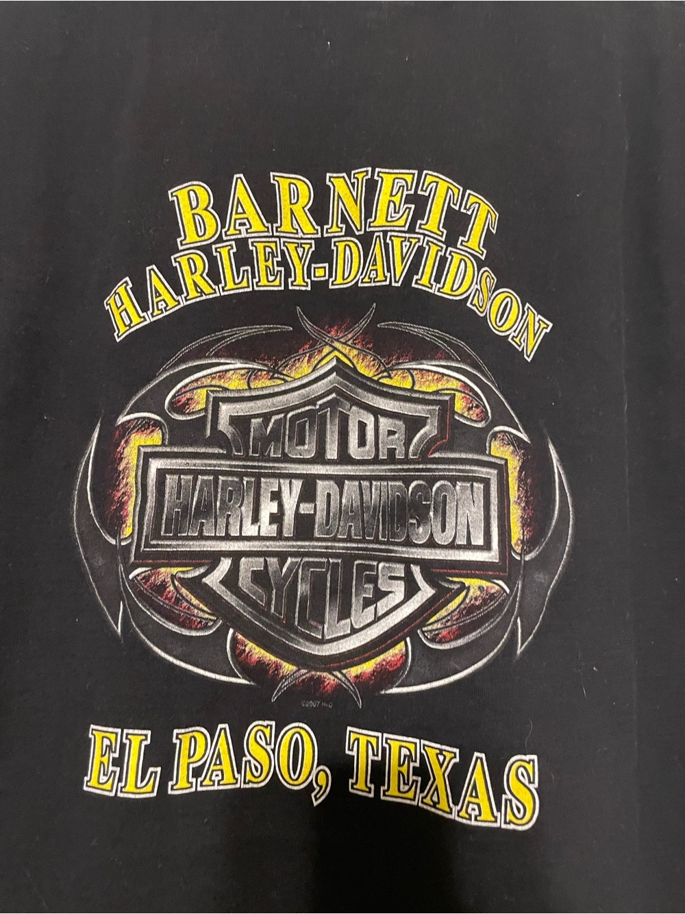 Y2K Harley-Davidson Men’s Black T-Shirt with Golden Eagle Graphic SZ L - Picture 5 of 7